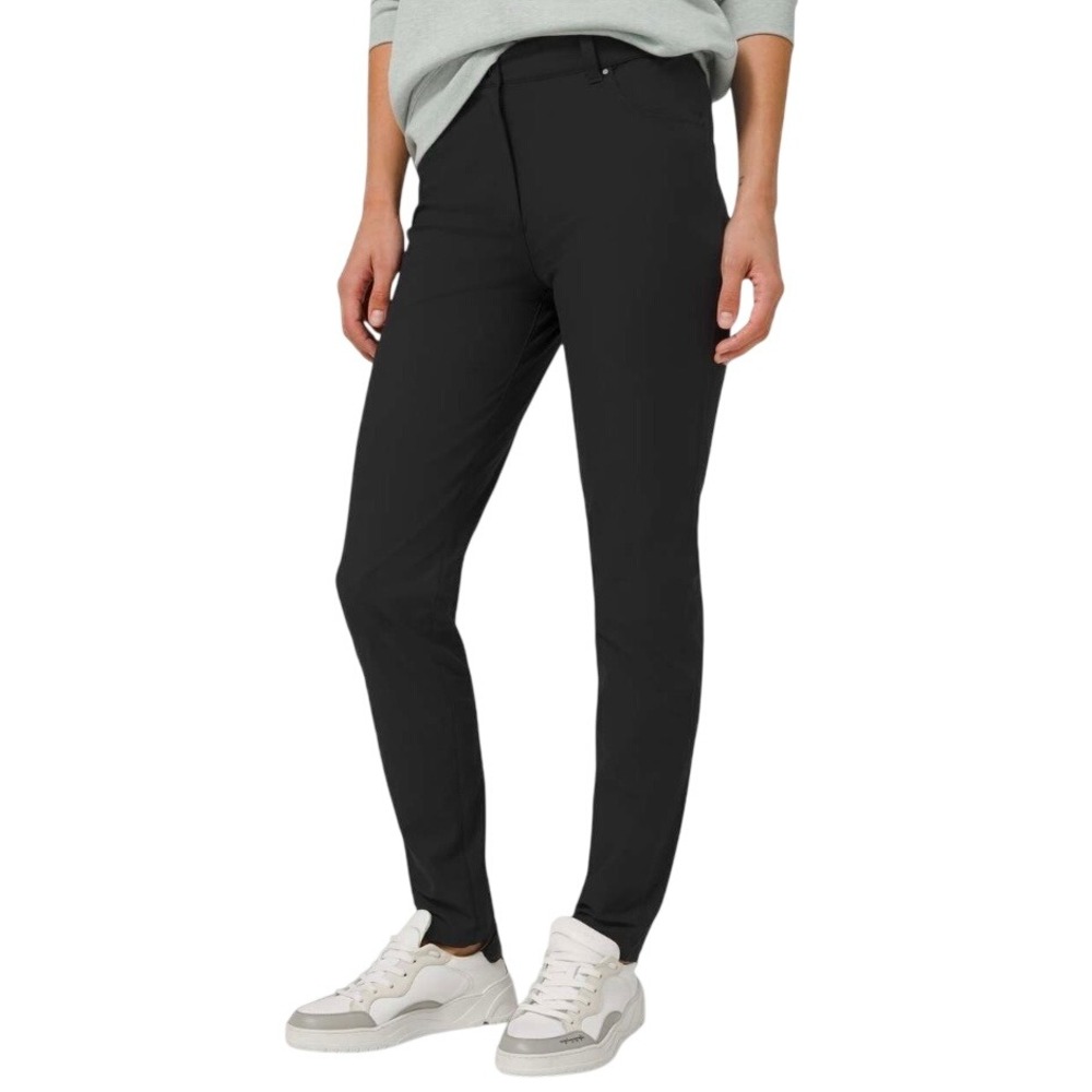 Lululemon City Sleek 5 Pocket 7/8 Pant Black Warpstreme Slim Fit 4 Activewear